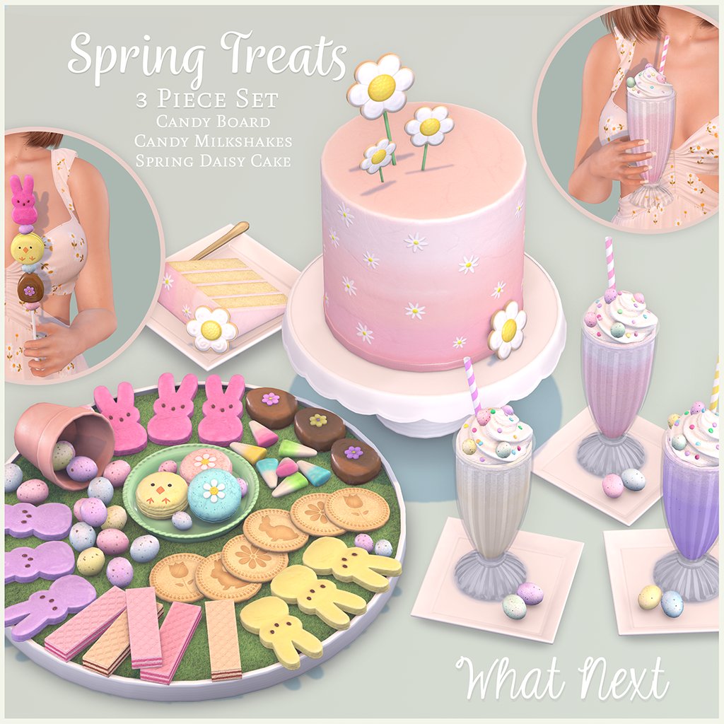 What_Next_Shop's tweet photo. Are you ready for Spring Treats?! We have a new trio of seasonal treats for you at the Bloom event, a wonderful popup Spring market. Bloom runs through until April 2nd 🌷🌸💐

SLurl: https://t.co/6uVmY2dVrS Event/128/123/27

#secondlife #whatnext #virtualfood #virtualtreats https://t.co/SfFhlFEzYj