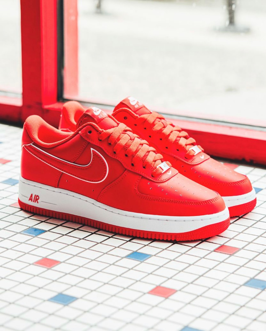 SNKR_TWITR on X: AD: $88 each w/code SPRING NEW Nike Air Force 1 '07  Picante Red  Black/White  25%  off when you buy both or 2 pairs with same code  /