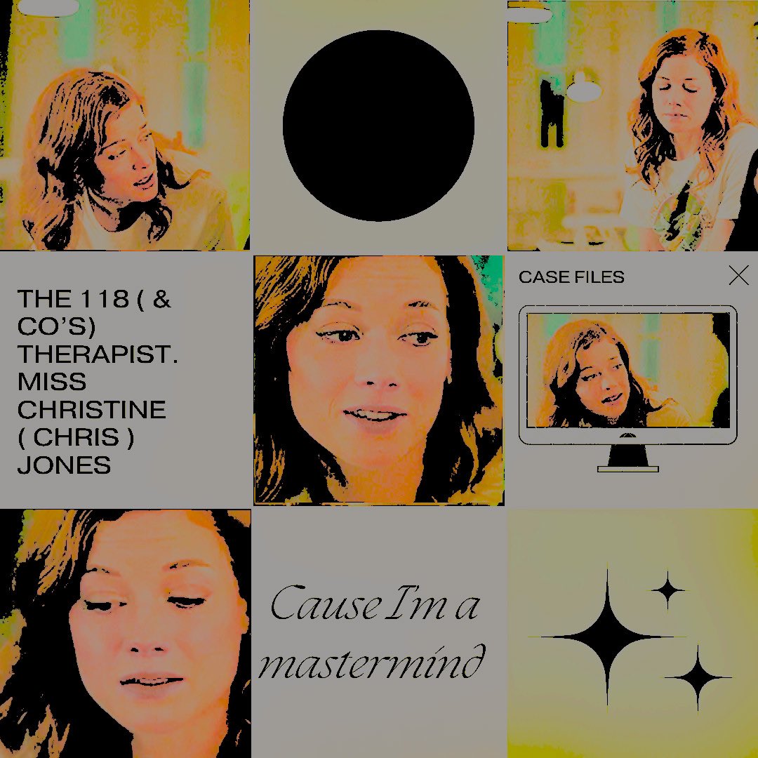 therapysfaulty's tweet photo. ⠀ 

⠀⠀            THE 𝚂𝚄𝙿𝙴𝚁𝚂𝚃𝙰𝚁 THERAPIST

an original muse who goes by the name 𝑪𝑯𝑹𝑰𝑺𝑻𝑰𝑵𝑬 𝑱𝑶𝑵𝑬𝑺 , the therapist for the 118 &amp; their family. 
Muse is 34 and uses she / her pronouns. 

          *   penned   by   𝙶𝚁𝙰𝙲𝙸𝙴 
 
⠀⠀ https://t.co/l1iS70vEr1