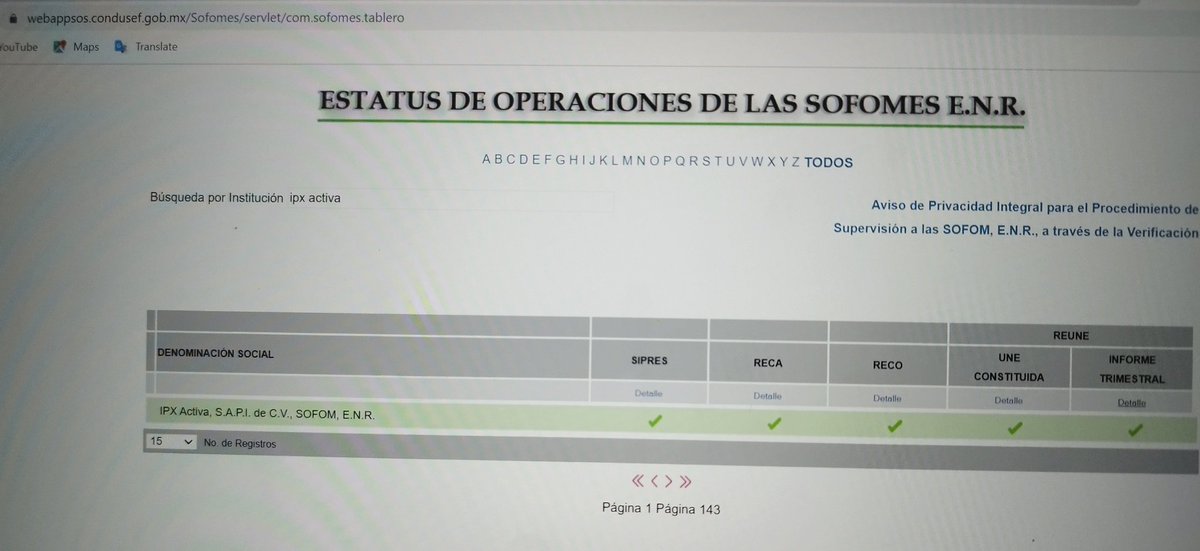 AlexDeSantis21's tweet photo. El estatus de IPX Activa SAPI de CV SOFOM ENR, activa y actualizada en una de las páginas de la @CondusefMX para que no les digan que esa empresa no existe como le han dicho a varios.
#Culiacan #Sinaloa #inversion #trading #dinero #negocios #Ponzi #Justicia https://t.co/DaivhMajmf