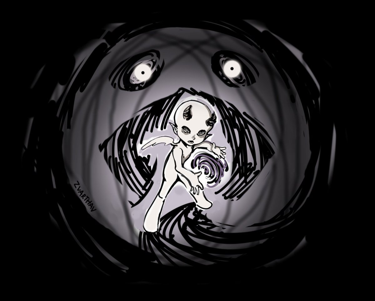 Zvarthav's tweet photo. Apollyon from The Binding Of Isaac fighting Delirium. #thebindingofisaac #tboi #fanart #art https://t.co/kLu0cssp61