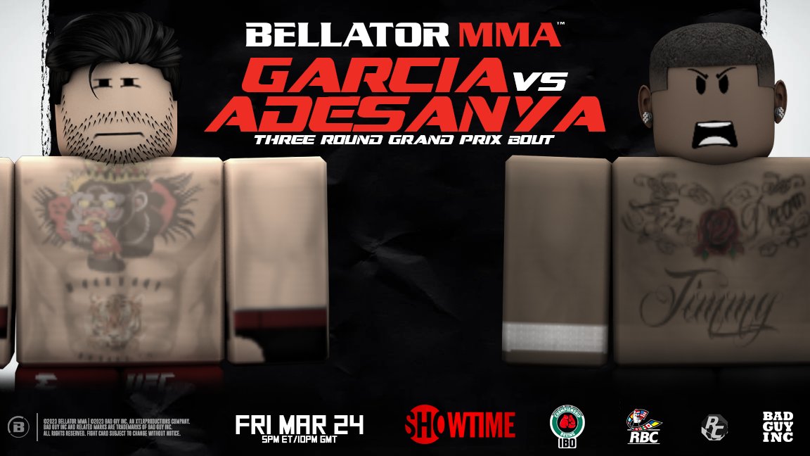 Bellator Fight Night 8: Grand Prix Brackets!

An official Middleweight bout scheduled to go down when Sergio Garcia faces Timmy Adesanya!

0-0 vs. 0-1 https://t.co/H8pbpgQi0J