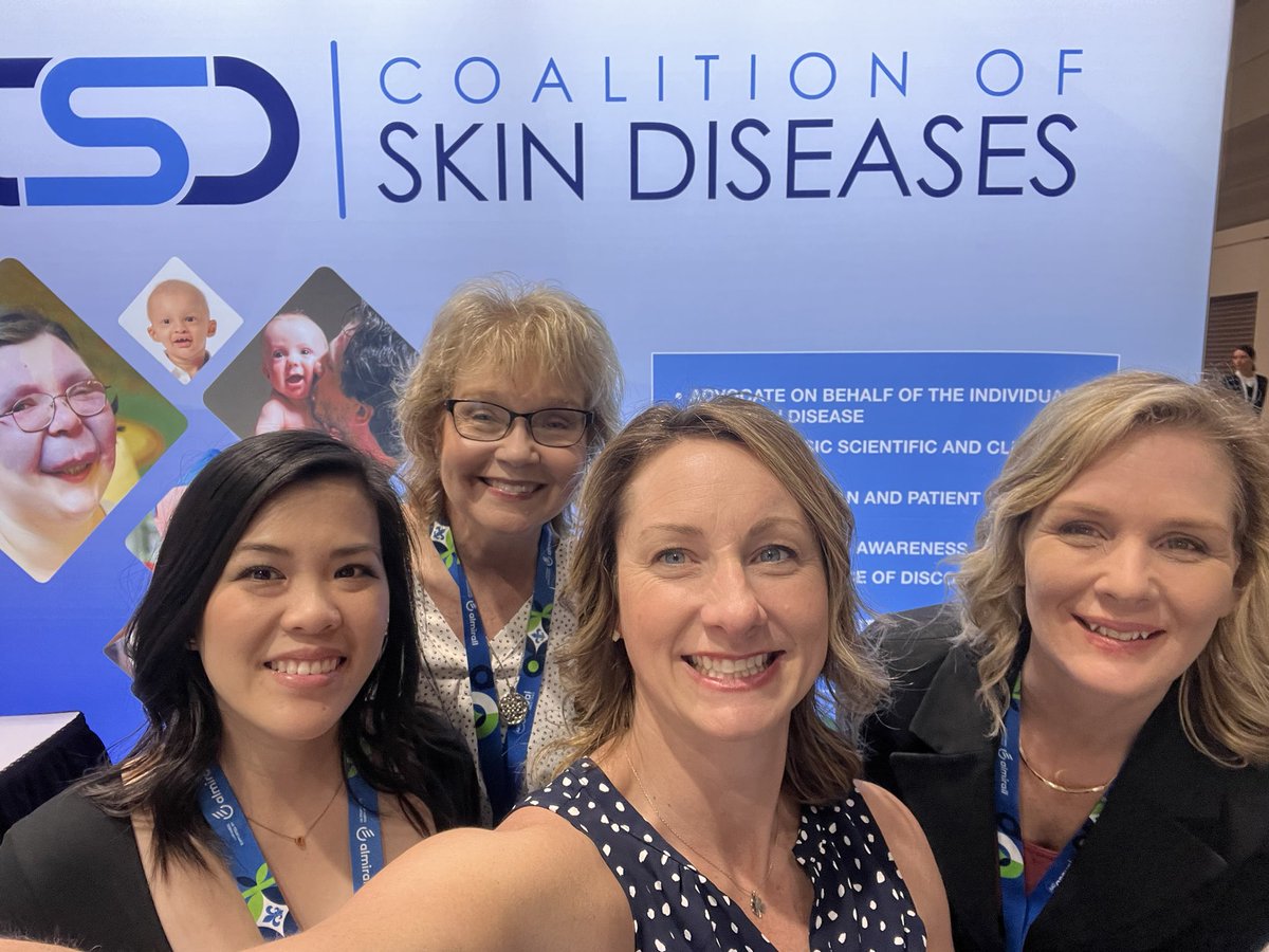 ostate03's tweet photo. The ladies from @eczemaresearch , @AllergyAsthmaHQ &amp; CSD covering the expo booth today at #aad2023 helping deliver patient resources to derms. CSD brings the patient advocacy groups together for a stronger presence (+ friendships)! https://t.co/pCuKviAMGi