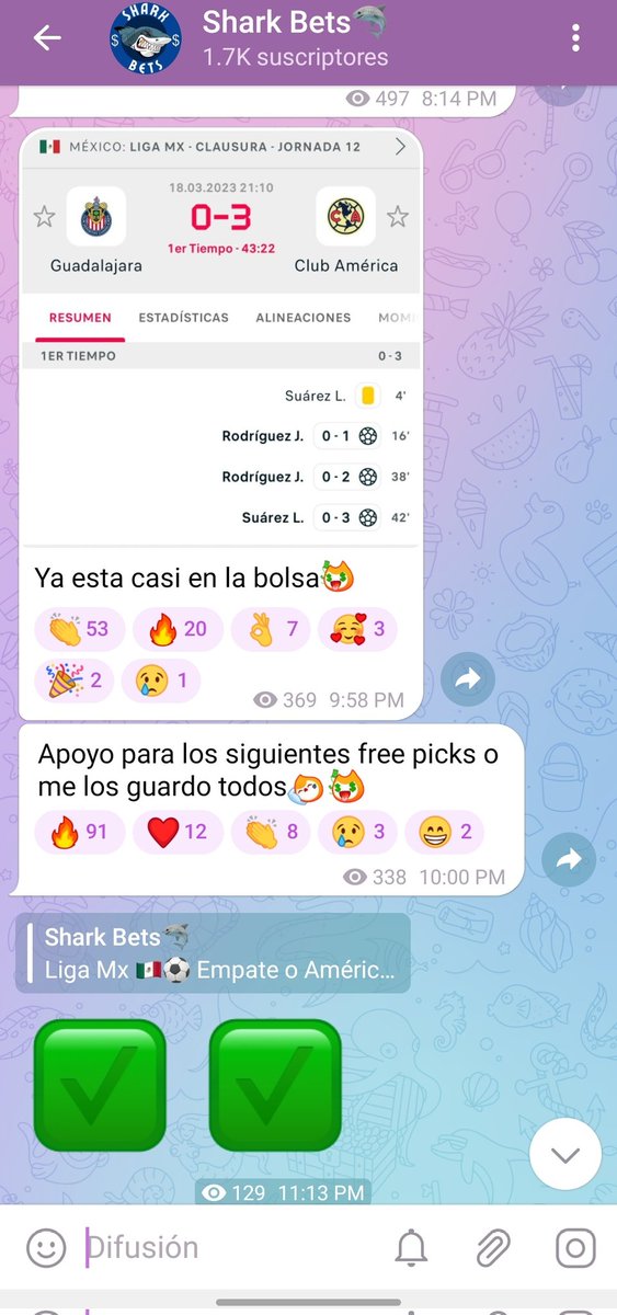 Nos fuimos 3✅️ y 1❌️ en el grupo free🤭 
Ya sacaron feria para la carnita asada de mañana🔥
Únete que esperas🤑