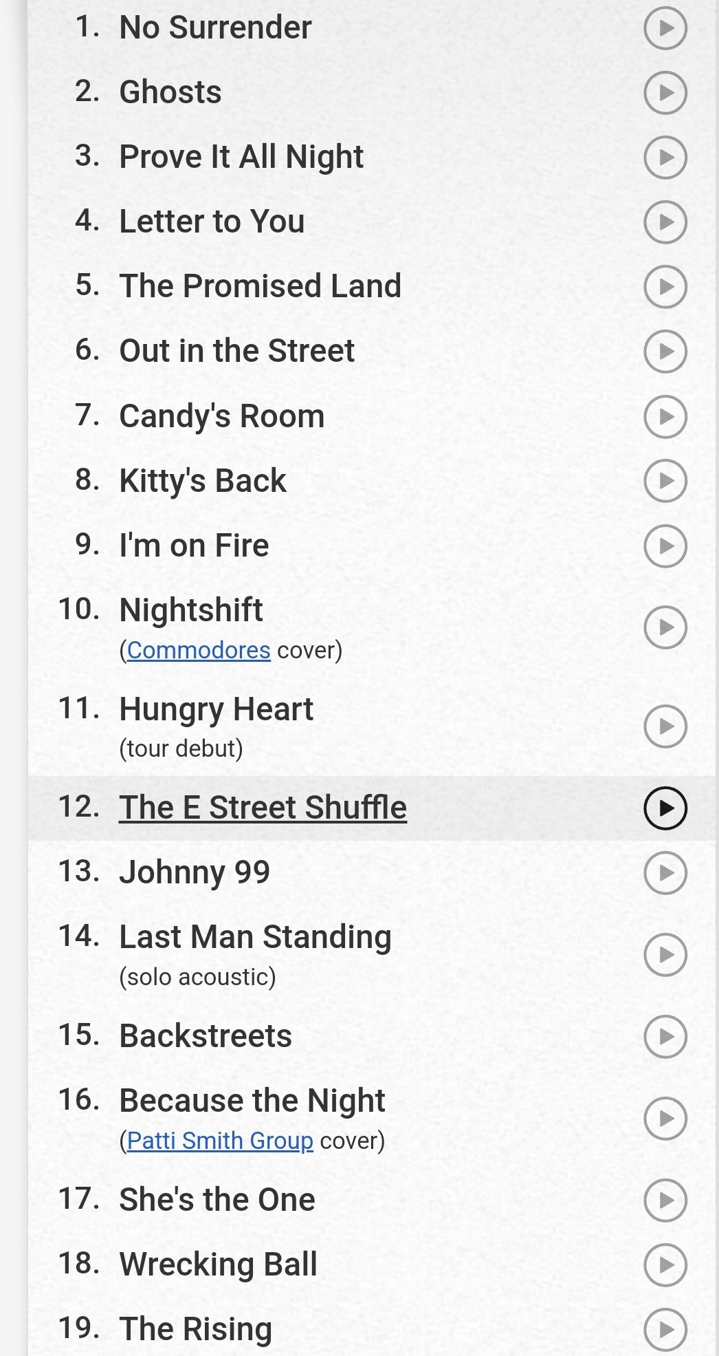 Bruce Springsteen's Tour News on Twitter "The Setlist from the show in State College (PA