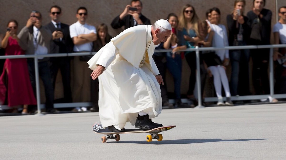fugi_me's tweet photo. I always new the pop was a cool guy!...

#thepope #midjourneyv5 #midjourney5 #MidjourneyAI #midjourneyart #ai #aiart #Artificial_Intelligence #ArtificialIntelligence #GenerativeAI #generativeart #hypebeast https://t.co/ZQMEjuaO3h