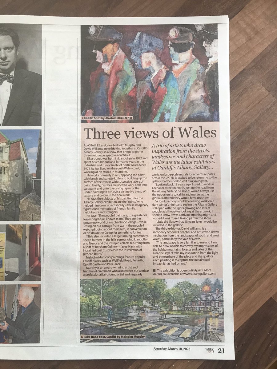 Article in Western Mail supplement on this month’s exhibition @albanygallery @Welsh_art @walesweekworld @WalesinNA @walesweeklondon @wales #wales #valeofneath #welshart #oilpainting