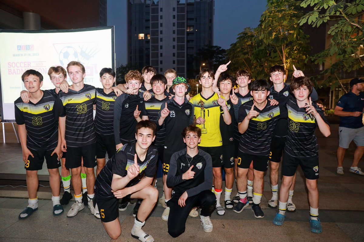 CoreyKydd's tweet image. Huge congrats to AISG Girls on their TriCities Soccer Championship win, without conceding a single goal! WAB Boys nailed it in a thrilling penalty shootout, and SASPD dominated Badminton in both boys' &amp;amp; girls' categories winning the best Team Award. #AISG #WAB #SASPD ⚽🏸