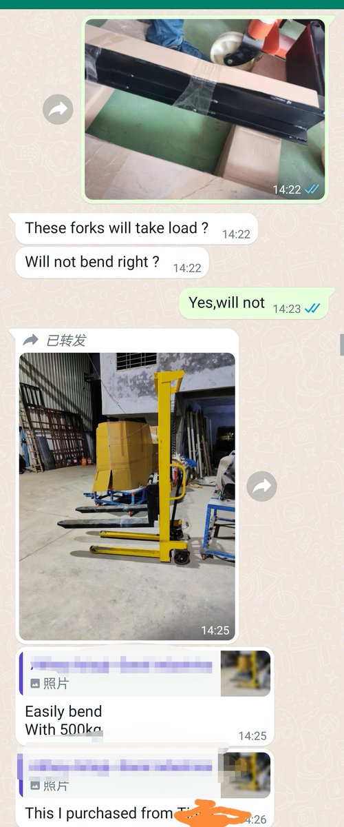 matta_yang's tweet photo. One of our customers chooses us and feedback others fork of manual stacker easily bend.

We specialized in manual stacker in a very long time. You will get the best competitive and good quality stacker from #NEUNE

#stacker #manualstacker #handstacker
#hydraulicstacker https://t.co/0IfJGnnajy