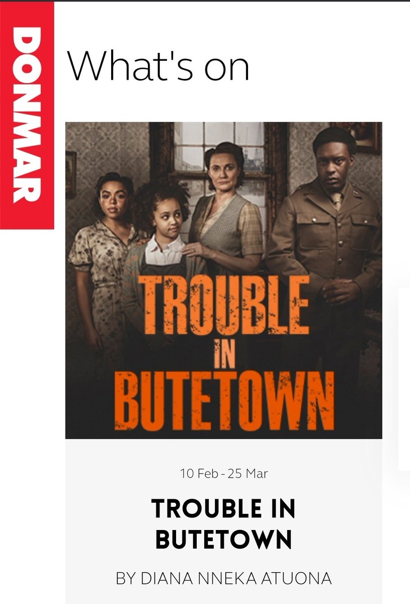 Wow #TroubleInButeTown @DonmarWarehouse is a beautiful, important play that made me both laugh and cry. Huge congratulations to the brilliant and very talented writer @DianaAtuona and fantastic cast! Check it out before Saturday if you can!  X