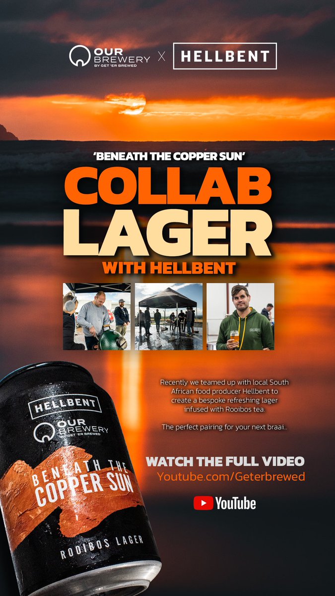 Checkout our latest collab brew with <a href="/WeareHellbenton/">Hellbent</a> , using South African rooibos tea to create a lager style that pairs perfectly with their boerewors #hellbent #ourbrewery #geterbrewed Watch Here youtu.be/1iDjxVhi6EY