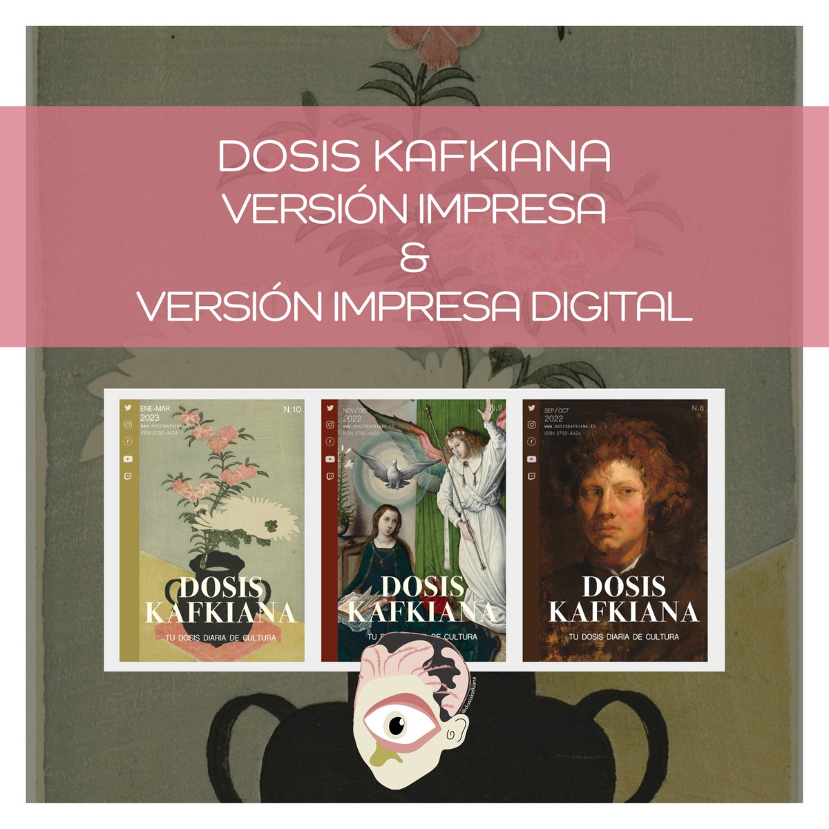 🔴 ¡DOSIS KAFKIANA #10 YA DISPONIBLE! 
Échale un ojo al índice de contenidos: artículos de historia del arte, poesía, críticas, recomendaciones cinematográficas, música y mucho más. 
¡No te lo pierdas!

🔴 Disponible en venta en la web dosiskafkiana.es