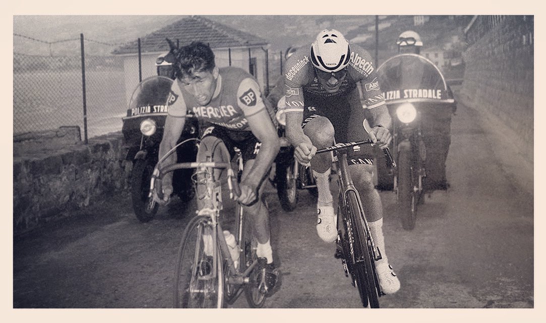 AtlantaRouleur's tweet photo. This family history ❤️
#MVDP #mercimathieu #raymondpoulidor #MilanoSanremo #Milansanremo #Poggio #mathieuvanderpoel #AlpecinDeceuninck https://t.co/SGvNBl4b4N