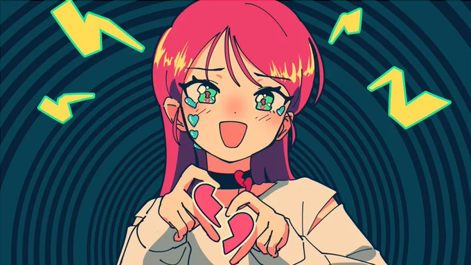 失恋ちゃんラフ案こんな感じでした 
