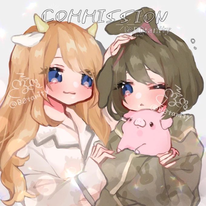 #有償アイコン #ペア画 納品完了ですご依頼はお気軽にDMまで!過去絵 #もずめ納品実績#イラストオーダー #有償依頼 #アイコン依頼 #イラスト依頼 