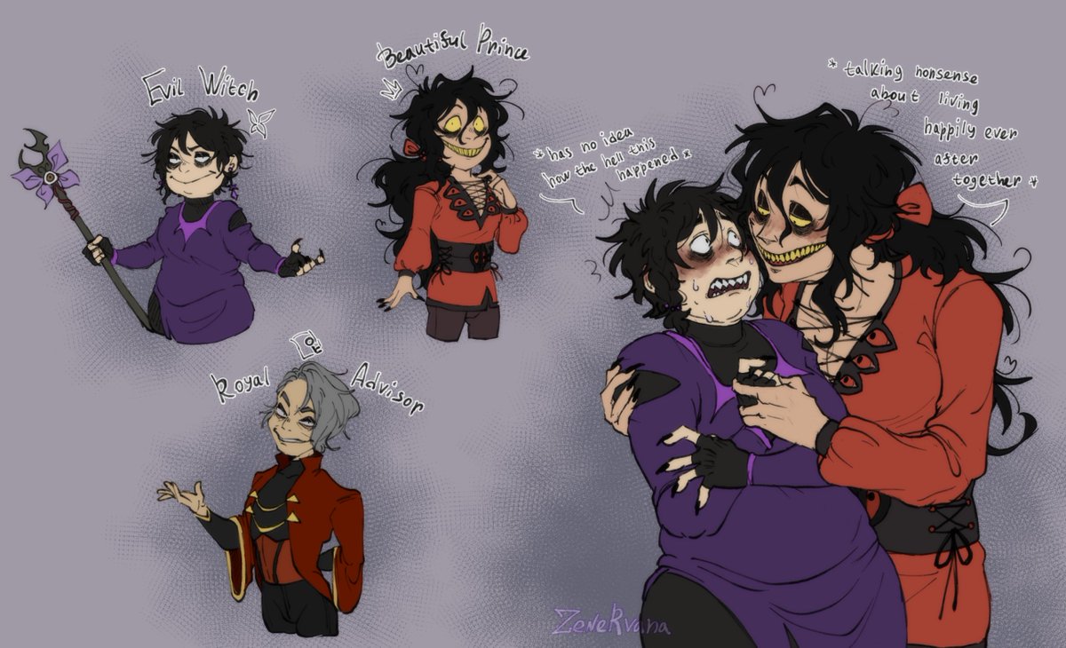 Imnot451's tweet photo. just a silly idea of a small au that popped into my head🤔(and yeah evil old man Maison also there) 

#johndoegame #johndoefanart https://t.co/6GRQnlfkCR