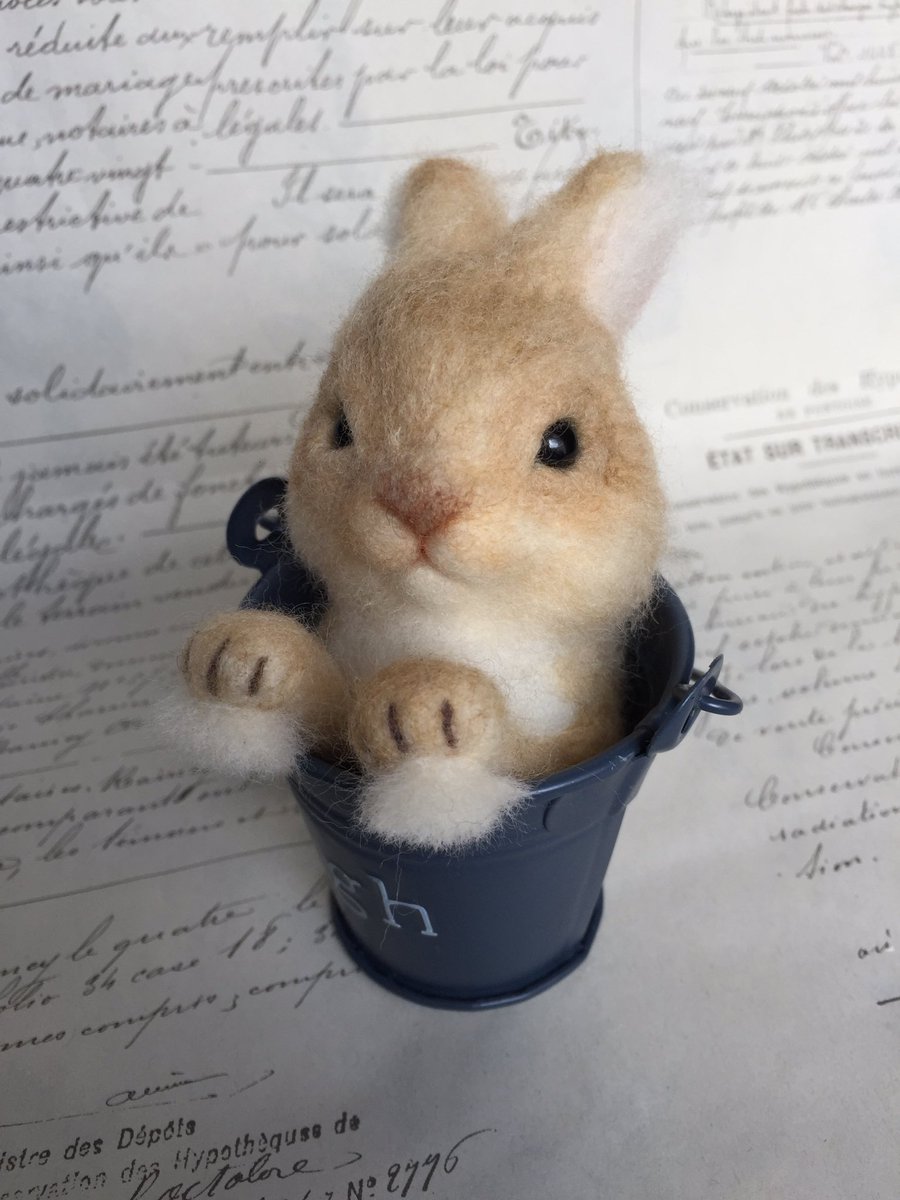 1001hakkaza's tweet image. GWうめだスークの #動物の森幻獣の城
作品紹介！
まずはこの子が参ります！
会いに来てね〜

#うさぎ #ネザーランドドワーフ #羊毛フェルト