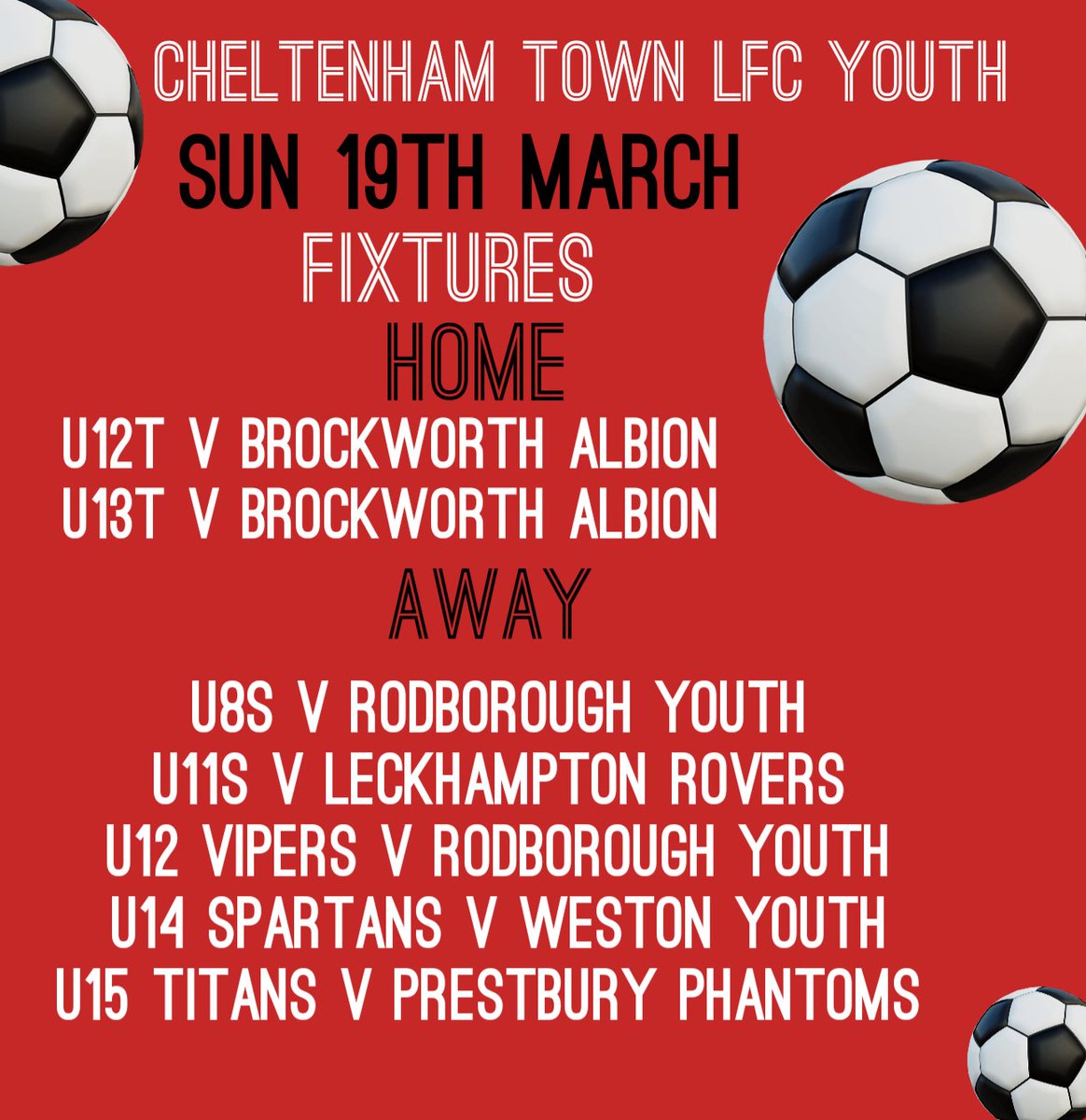 Firstly 'Happy Mothers Day' to all our Footie Mum's today, we know we have plenty of you!! Secondly, 7 teams out playing this morning, good luck girls and coaches! #CTLFCYOUTH #GlocesterCountyGirlsLeague #girlsfootball #footiemums