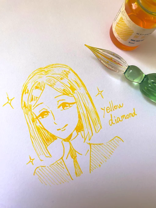 初めてのガラスペン!!思ったよりずっと描けるのね 