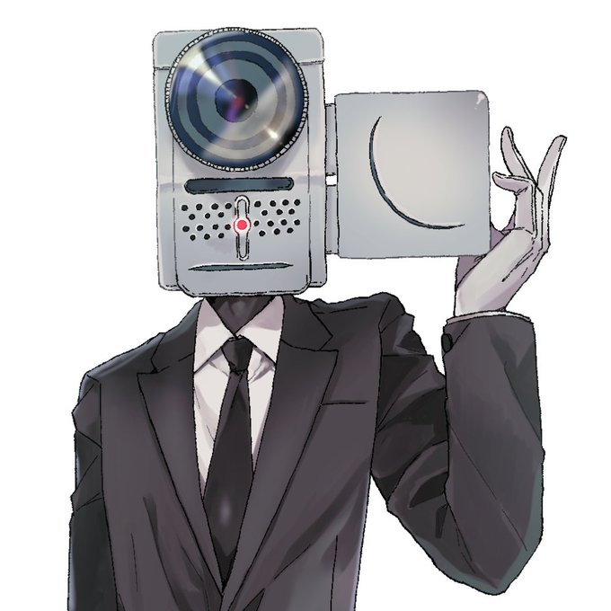 お仕事報告です!弱下亭ろっしー様()の探索者様の立ち絵を描かせて頂きました!頭がビデオカメラの異形頭さん!異形頭癖です!!!←バストアップ・全身→ 