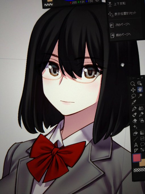 ふたなり文学少女ちゃん。そして眼鏡のフレーム塗り忘れてた…(汗) 