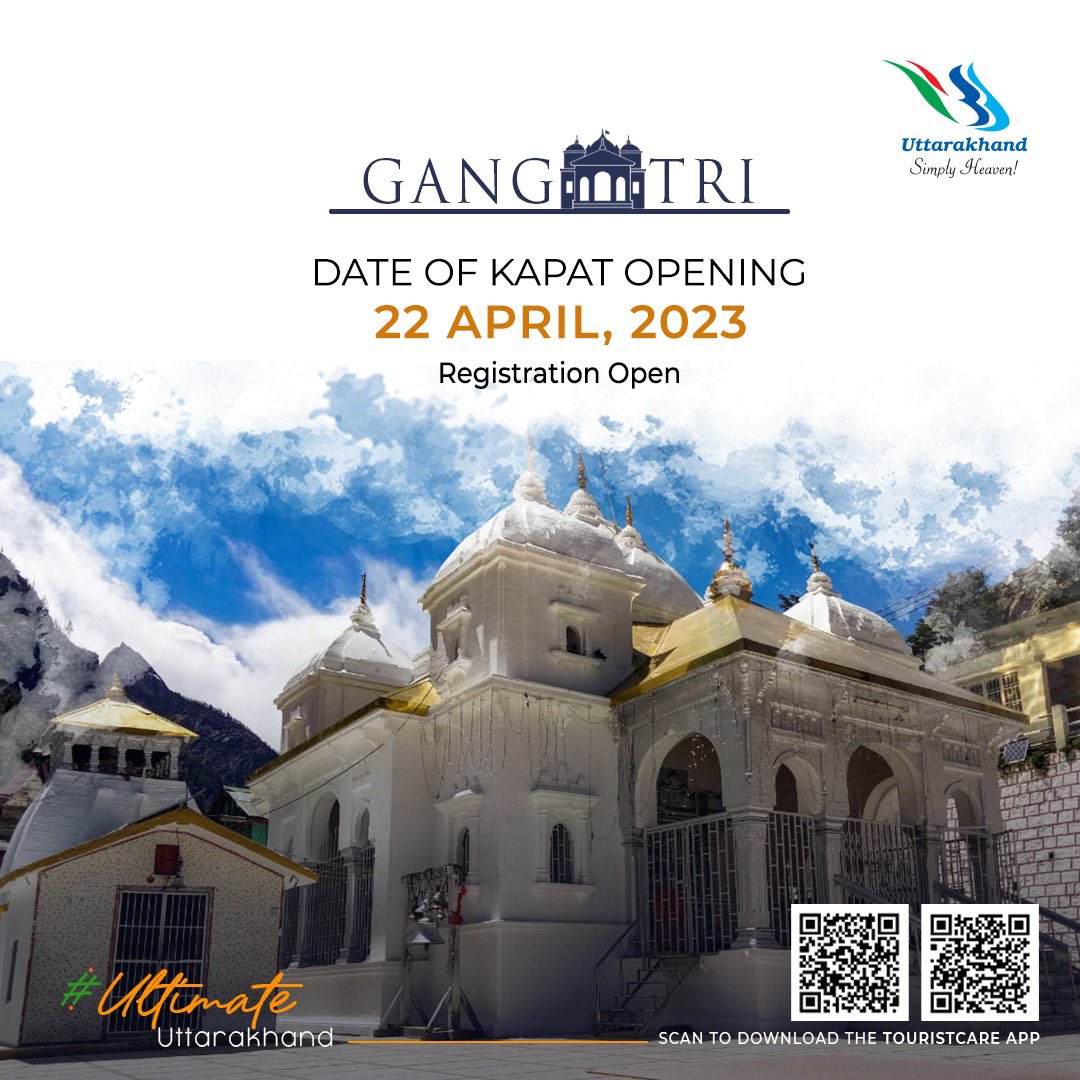 UTDBofficial's tweet photo. Online registration is now open for all four Dhams.

Visit https://t.co/2WtYI7S580 for more info.

#chardham #kedarnathdham  #badrinathdham #chardhamyatra2023 #uttarakhand #holyshrines #devotees #gangotridham #yamunotridham https://t.co/6ShbgHLl4O