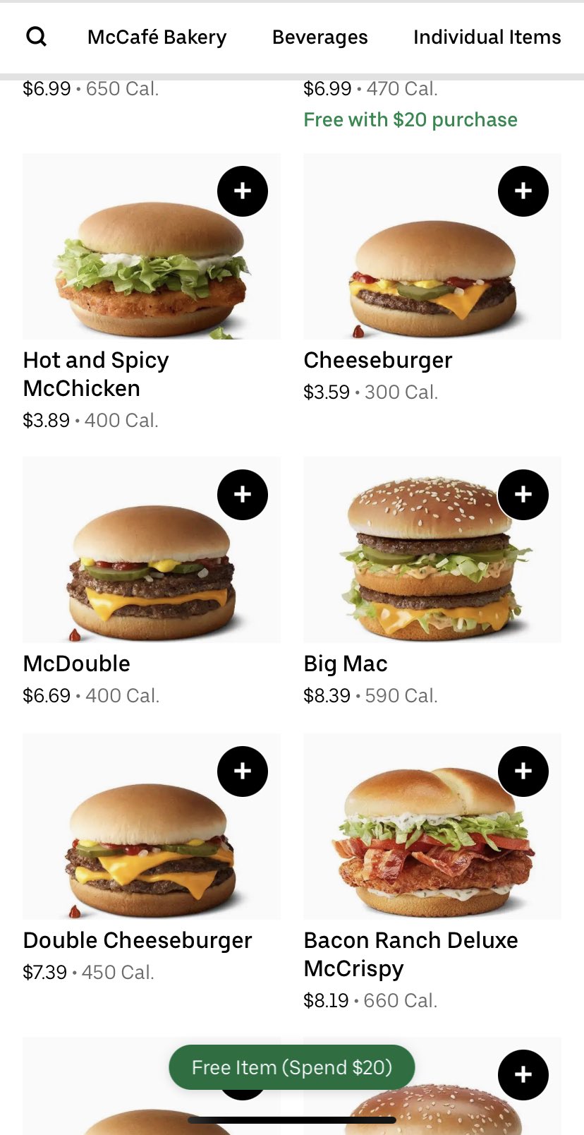 Bacon Mcdouble Calories