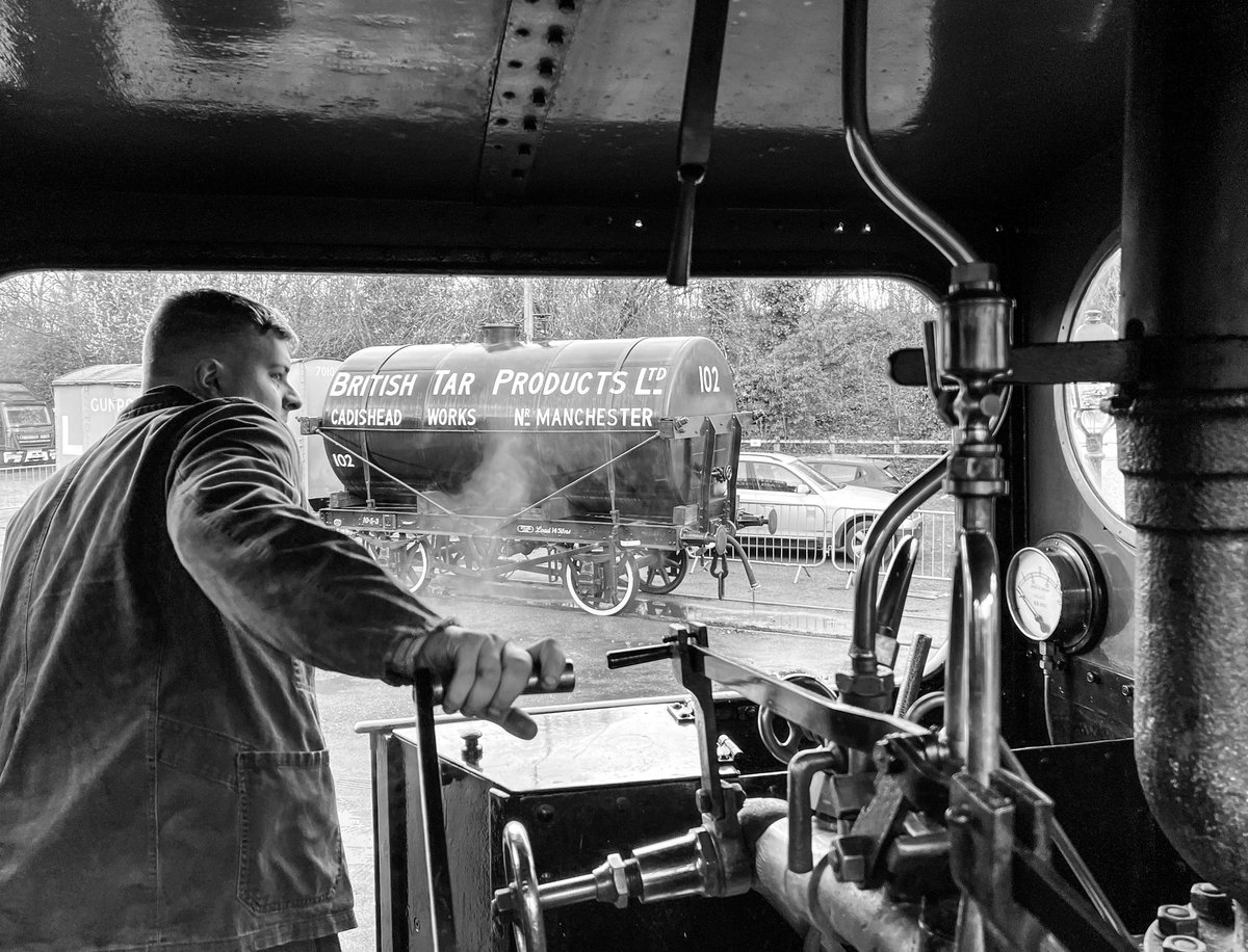LiamEBarnes's tweet photo. Superb turn firing our shed pet yesterday, inbetween tea swilling of course!

#pug #heritage #railway #eastlancsrailway https://t.co/1MeCdkrsS0