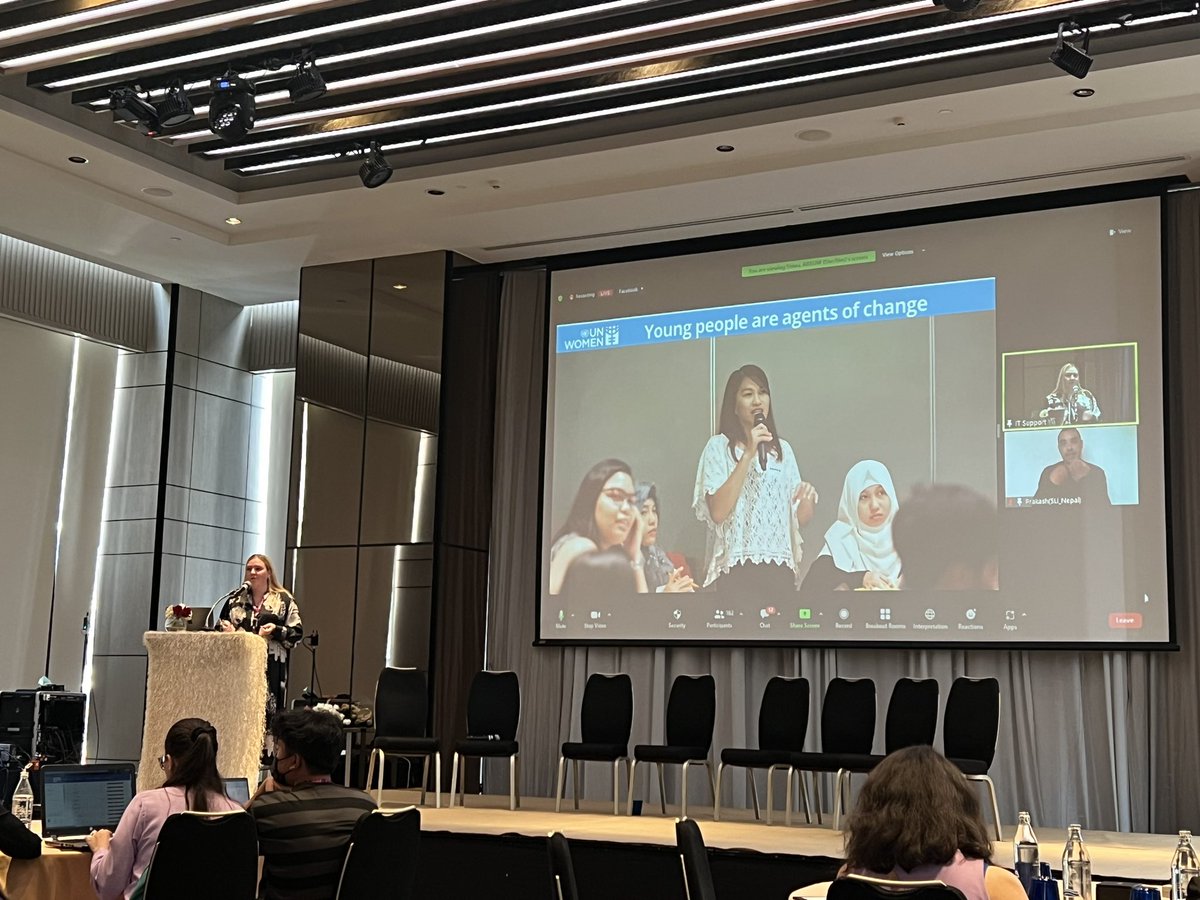 BeijingBbc's tweet photo. No country has achieved the #Genderequality yet, the progress is slower and it will take about 300 years more to achieve full gender equality globally, young people needed to get engaged in the SDGs process mentioned Fanny from @unwomenasia # Apfsdyouth2023 @ARROW_Women https://t.co/UnUuTBhlcR