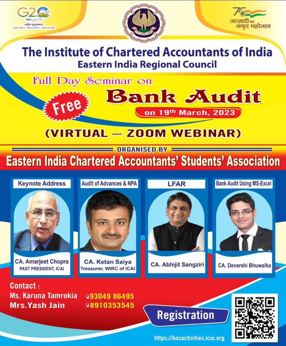 DBC_2017's tweet image. Join us now for the virtual session on Bank audit organised by EICASA (EIRC-ICAI).

#Webinar #EICASA #EIRC #icai #Excel #bankaudit #audit #bank #DBC