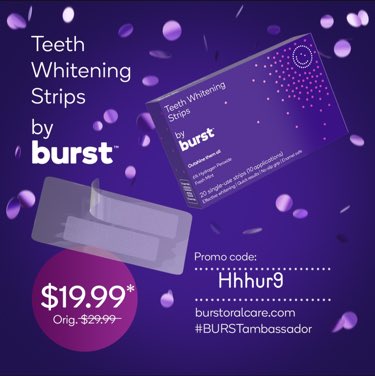 Vickierdh's tweet photo. Our revamped Teeth Whitening Strips! With aloe, xylitol, and a grippier design. Use my code HHHUR9 to purchase our Whitening Strips for only $19.99!
https://t.co/05Z4OyC2nR #BURST #BURSTambassador #smile #whitening #toothlightening https://t.co/AxHeUDTN3O