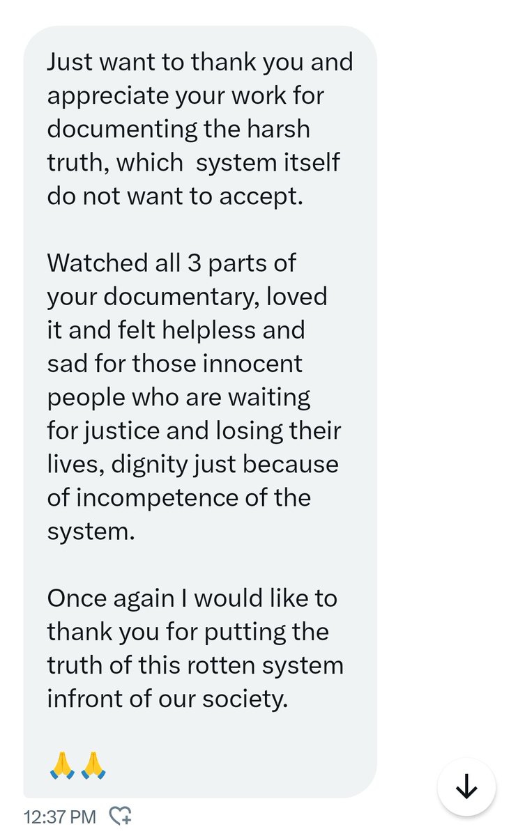 shailfilm's tweet photo. Appreciation encourages me to do better and better.
A comment in my message box
#TheInvestigation: इंतजार इंसाफ़ का
#TheUndertrials on #jail.
#TheLegalBattle on #Judiciary
#zeedocs #Documentary https://t.co/bcW6EB64e0