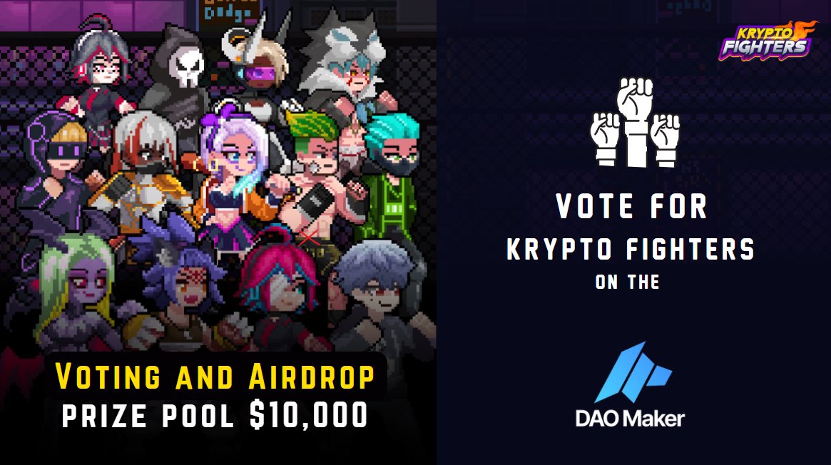 KryptoFighters is where collectible pixel art meets P2E gaming. 

Discover why #KryptoFighter is a game-changer and your Vote Matter!
daomaker.com/company/krypto…