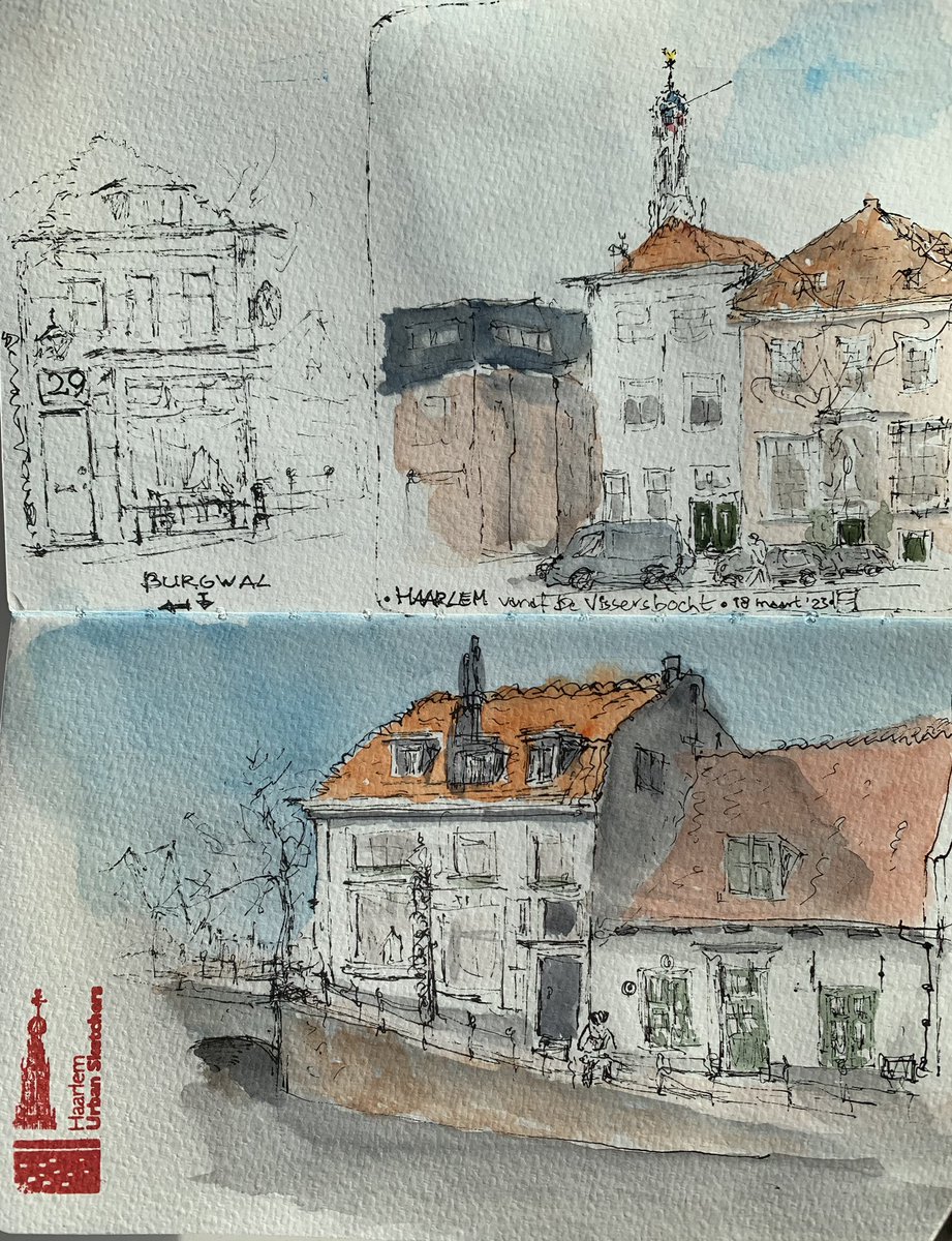 juuts's tweet photo. Sketching ✒️🎨🖌️ with the Haarlem Urbansketchers NL at the picturesque Vissersbocht #urbansketch #urbansketchers https://t.co/r9QwMsf78e