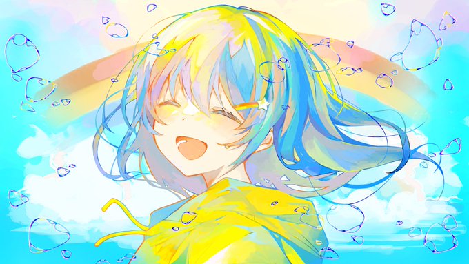 「青髪 水滴」のTwitter画像/イラスト(人気順)