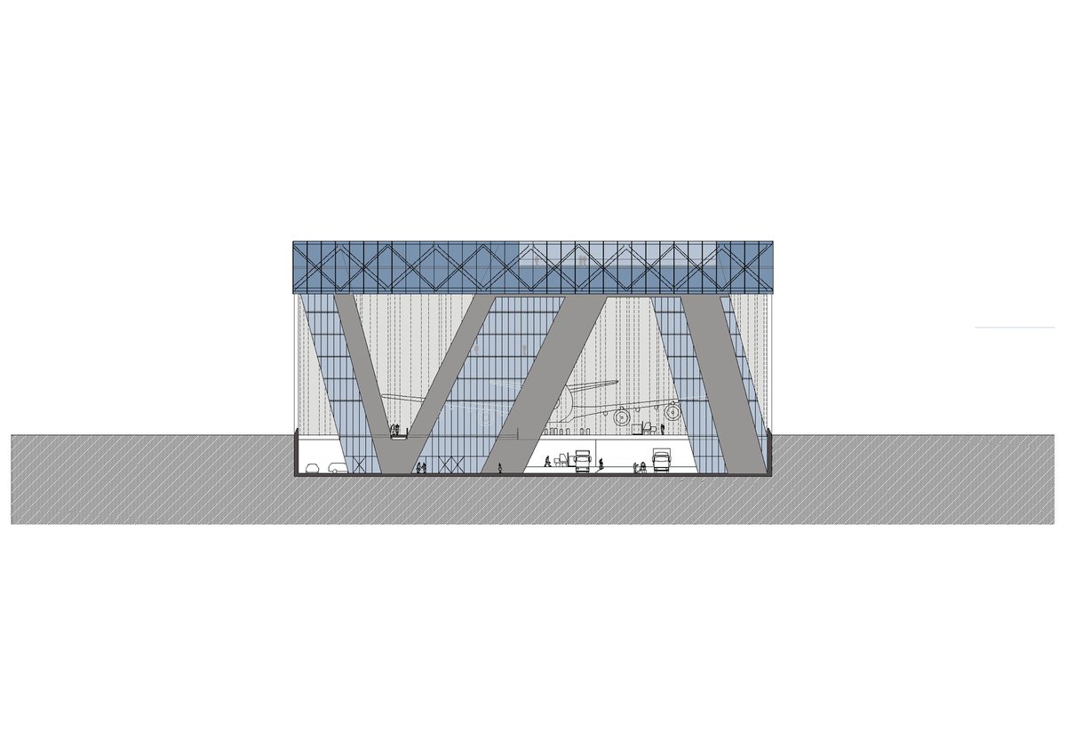 JonTugores's tweet photo. Hangar + headquarters GirJet + cold storage.
 Zaragoza airport. 2006
Un-built due to bankruptcy of the maiden company.
With: Robert Brufau. https://t.co/XfaZjE7g7K