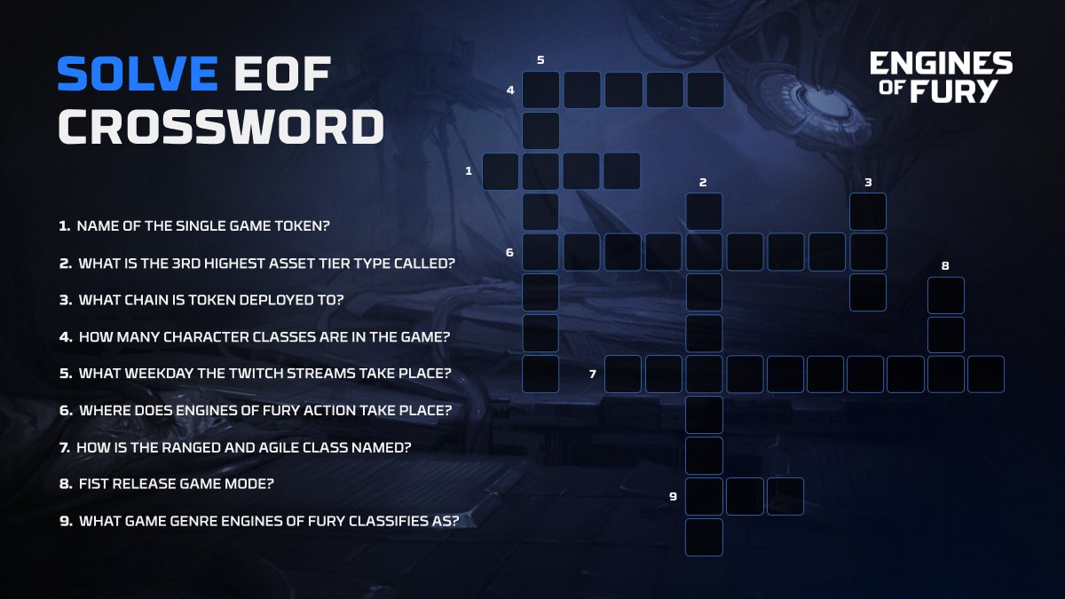 Sunday crossword challenge 🗞 Think you know Engines of Fury well? Prove it! 💀