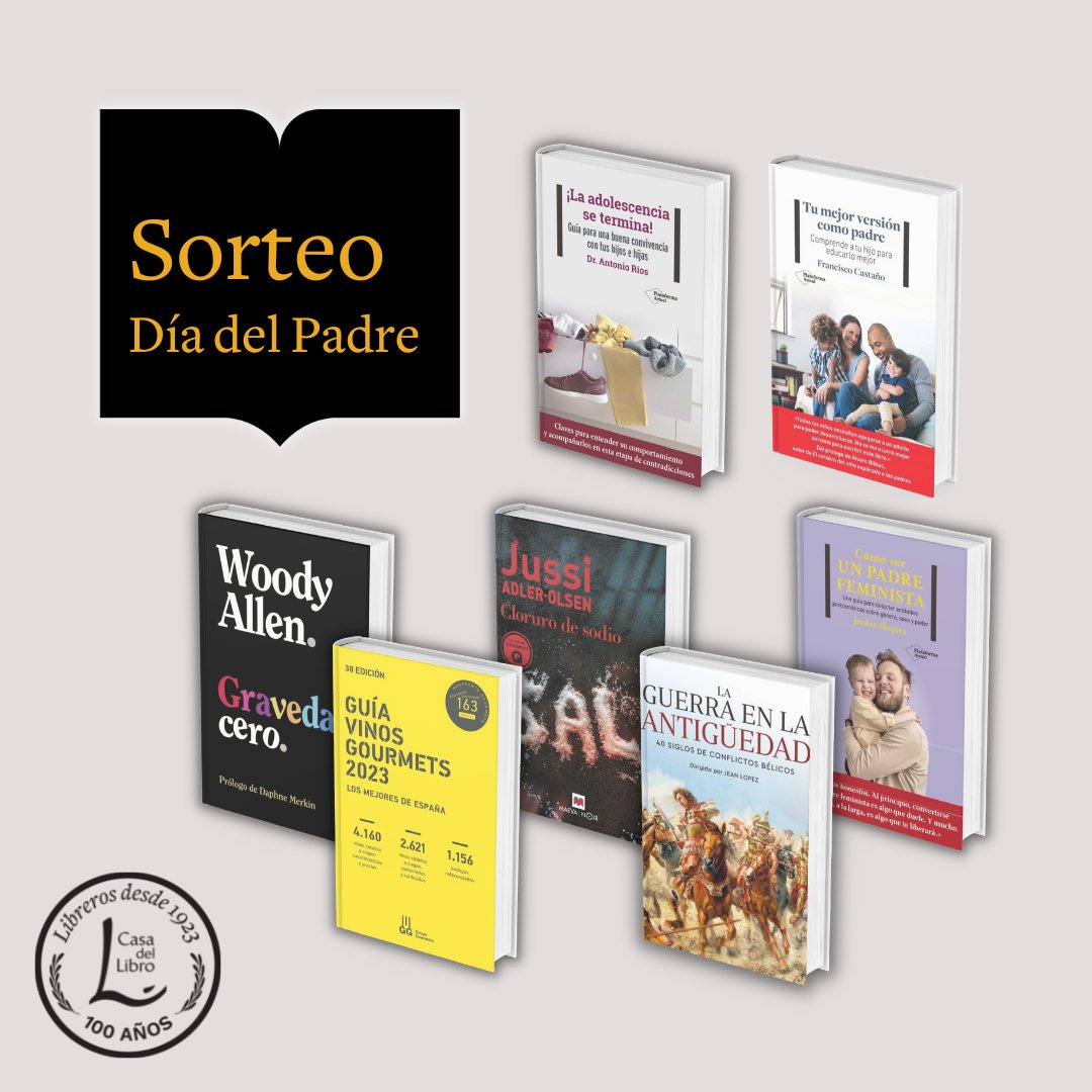 casadellibro's tweet photo. ¡Feliz #DíaDelPadre!
Lo celebramos con este sorteo de libros que recomendamos para regalar en este día tan especial. ¡Participa!
RT ➕ síguenos
Cuéntanos cuál de estos libros regalarías a papá 👉 https://t.co/sLVQBMVXej
🗓️Tienes hasta el 26 de marzo https://t.co/FDdQw7XzaA