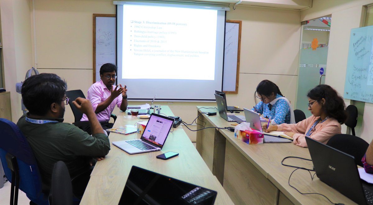 cpj_bracu's tweet photo. Md Pizuar Hossain, Senior Lecturer of @myewubd visited @cpj_bracu today to give a stellar talk titled "An Analytical Discussion on Atrocity Crimes Against the Rohingya People in Myanmar". 

#Rohingya #genocide #justice https://t.co/CslHs67h4V