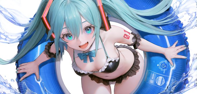 水着ミクさん (AI補助あり) 