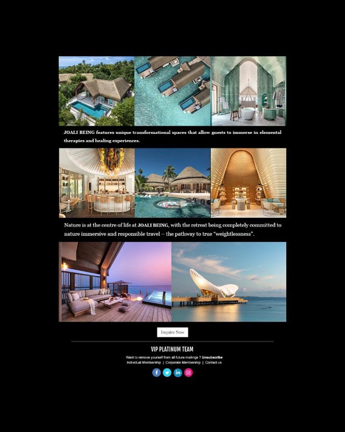 VIPPlatinumLHR's tweet photo. JOALI BEING invites guests to reconnect with themselves and with the beauty of nature. 

#JOALIBEING #Weightlessness 
#Wellbeing #Passion
#Emerge #Peace #VitalityandVibrancy #maldivesresorts #joalimoments #joyofliving #visitmaldives #malediven https://t.co/4T7IECs83c