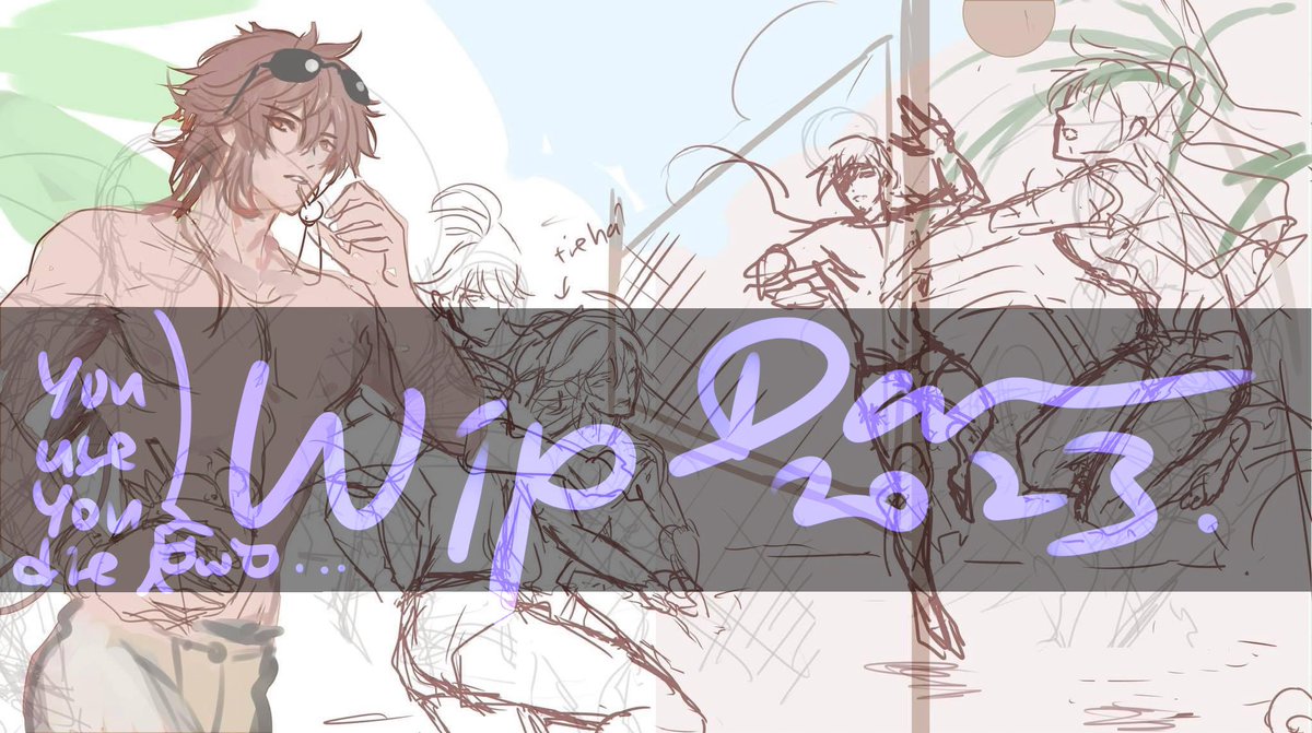Draft for 5 characters-2 shikishi comm for Sara.

Finally can resume comm le! 
My concentration is back, burnout is gone, may it never return~(high hopes but one can always dream w)

... Now the problem is how I transfer the draft to the shikishi board to ink gua. 
