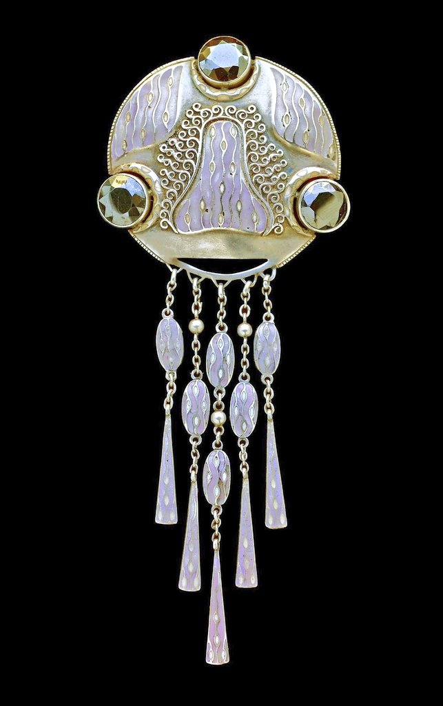Jugendstil brooch from c. 1900 by German designer Christian Seybold.

Pic: Tadema Gallery