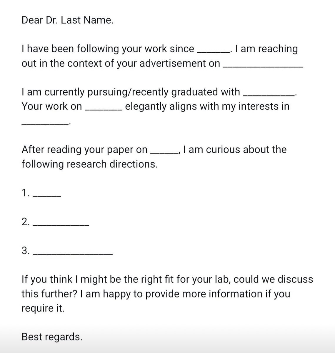 Found an advertisement for PhD/MS on LinkedIn/Twitter?

Found a professor whose research excites you?

This template may help you reach out to professors and win fully funded positions. 

#PhD #phdchat @PhDfriendSana