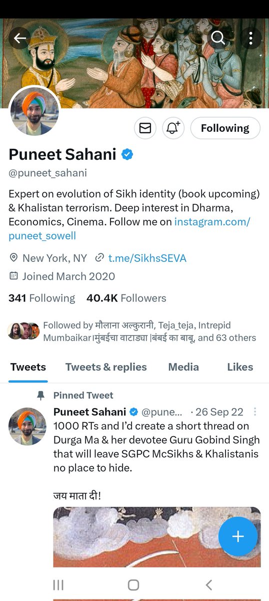 BharatSpeaks2's tweet photo. Friends, follow our brother Puneet who is surely one of the best accounts to help understand our roots and expose the Khalistanis (nakli Sikhs).
Dharma sarvopari.!!

@puneet_sahani https://t.co/PieFC2ESoa