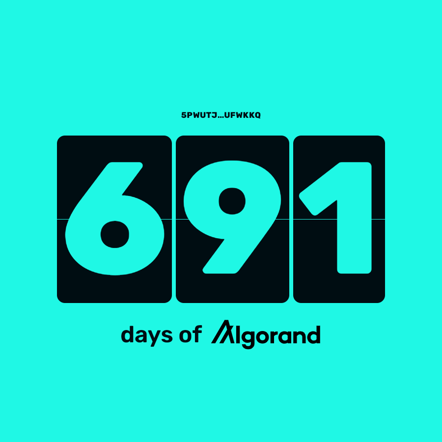 5PWUTJ…UFWKKQ has been using Algorand for 691 days.  

How about you?
Find out at weusealgorand.net
#iusealgorand #weusealgorand