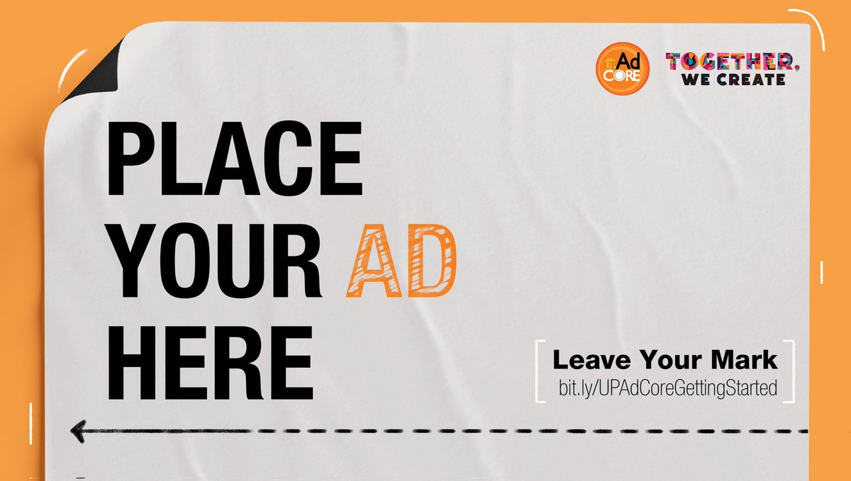 UPAdCore's tweet photo. Where's the best place you can place YOUR ad? 🤔

Wanna collaborate? Showcase what you’ve got? Or maybe, you’re looking for a family to call home? We’ve got just the perfect place for you here in UP Advertising Core (AdCore) 🍊 https://t.co/jeSVZvMv34