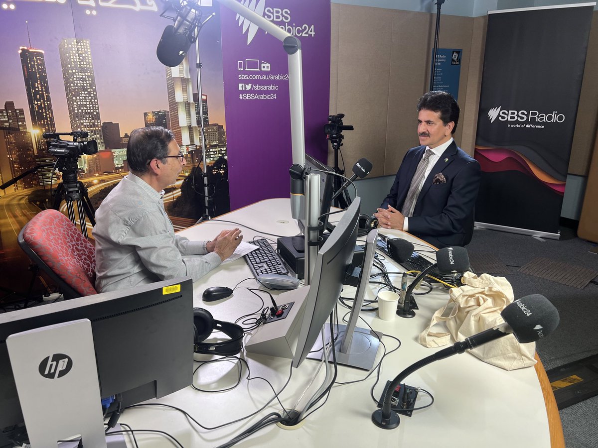 Zhchaudhri's tweet photo. It was a pleasure to be live at SBS @SBS @SBSNews. Had a good discussion on Pakistan-Australia relations, Pakistani Diaspora in Australia and other developments @PakinAustralia @PkPublicDiplo @ForeignOfficePk @appcsocialmedia https://t.co/EynDVm4QDb