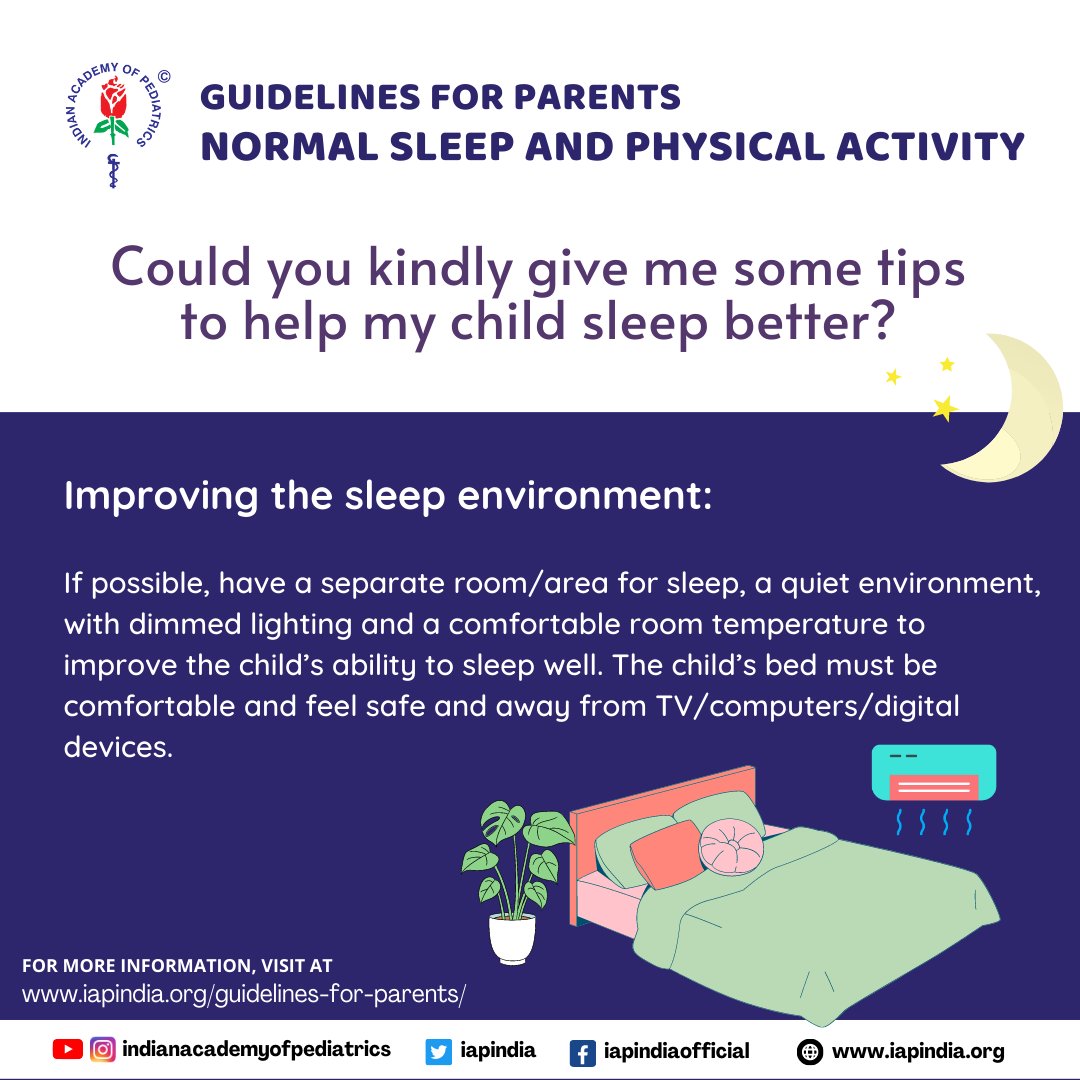 Sleep is crucial for your child's health and development. Follow these tips to ensure they get the rest they need!

#SleepFacts #Parenting101 #SleepTips #WorldSleepDay #sleepday #iap #pediatrics #pediatrician #children #healthtips #healthcare #healthylifestyle #healthyliving