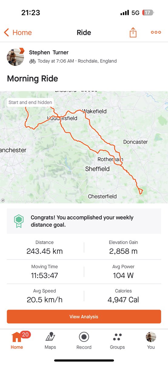 Legs are back. Some mad weather yesterday. <a href="/NorthRoadCycles/">NorthRoadCycles 🚴‍♂️</a>